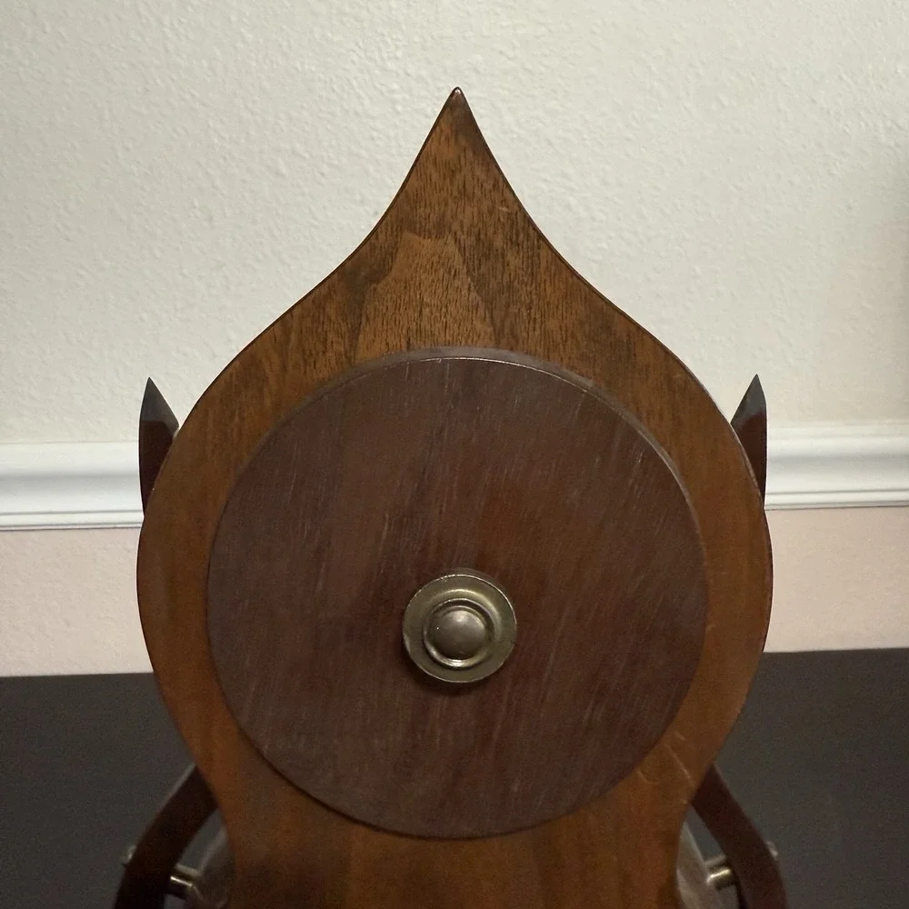 Vintage Mid Century Modern Mantle Clock Hand Crafted‎ Pendulum Unique Lines